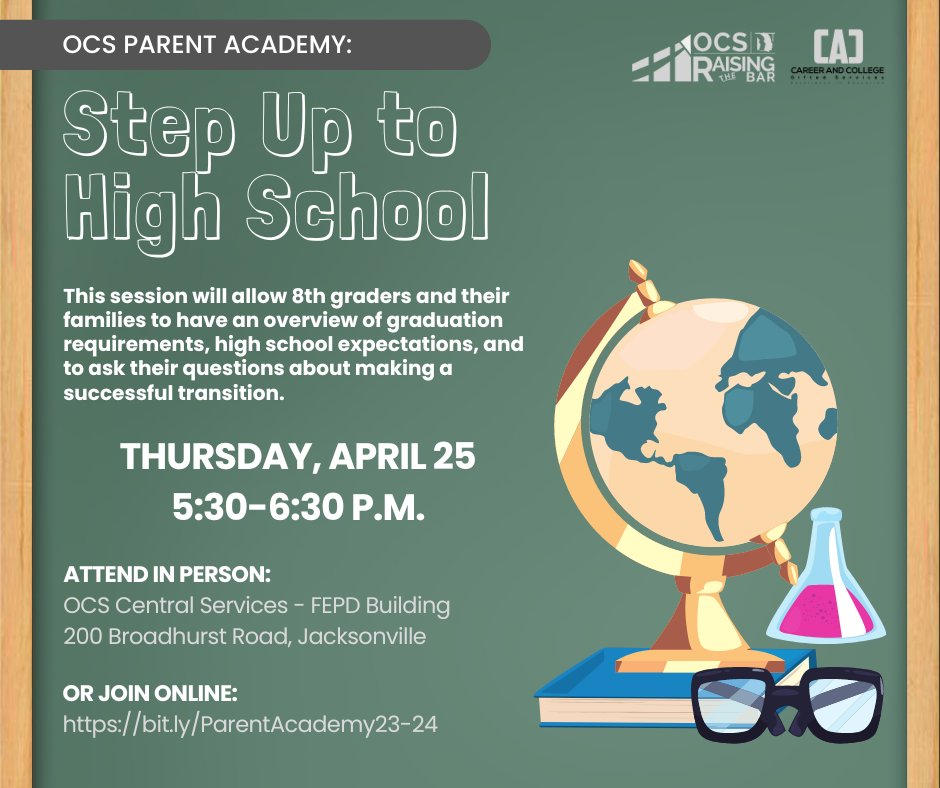 OnslowSchools's tweet photo. Remember, OCS is hosting TWO Parent Academy sessions tomorrow evening! 
Join us to learn about student transitions to high school and college. https://t.co/7SvLHWWyfx
