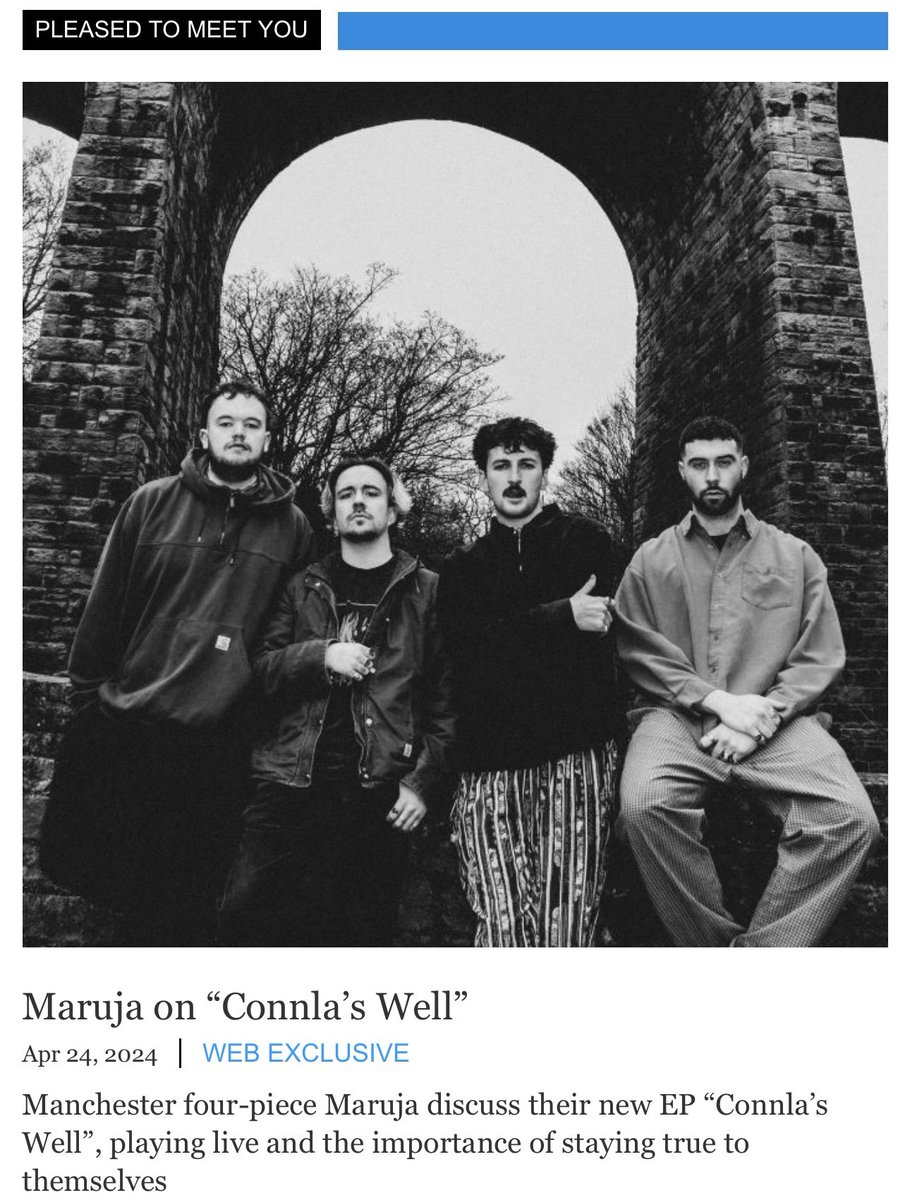 Manchester four-piece @Maruja_Band are one of the most exciting bands on the circuit right now. Their new EP ‘Connla’s Well’ is out on Friday so I spoke to them earlier this month for @Under_Radar_Mag undertheradarmag.com/interviews/mar…