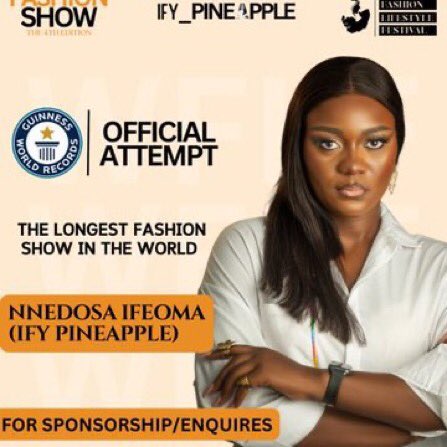 BabyHondy's tweet photo. Where are my Warri folks, come out to support your girl!!! @ify_pineapple
Ticket is now free, thanks to honorable Oghenekaro.
This is the time to come out to celebrate and cheer her up💃🏽
Cc @GWR
#ifypineapple #wflf https://t.co/EKnwU5rkmU