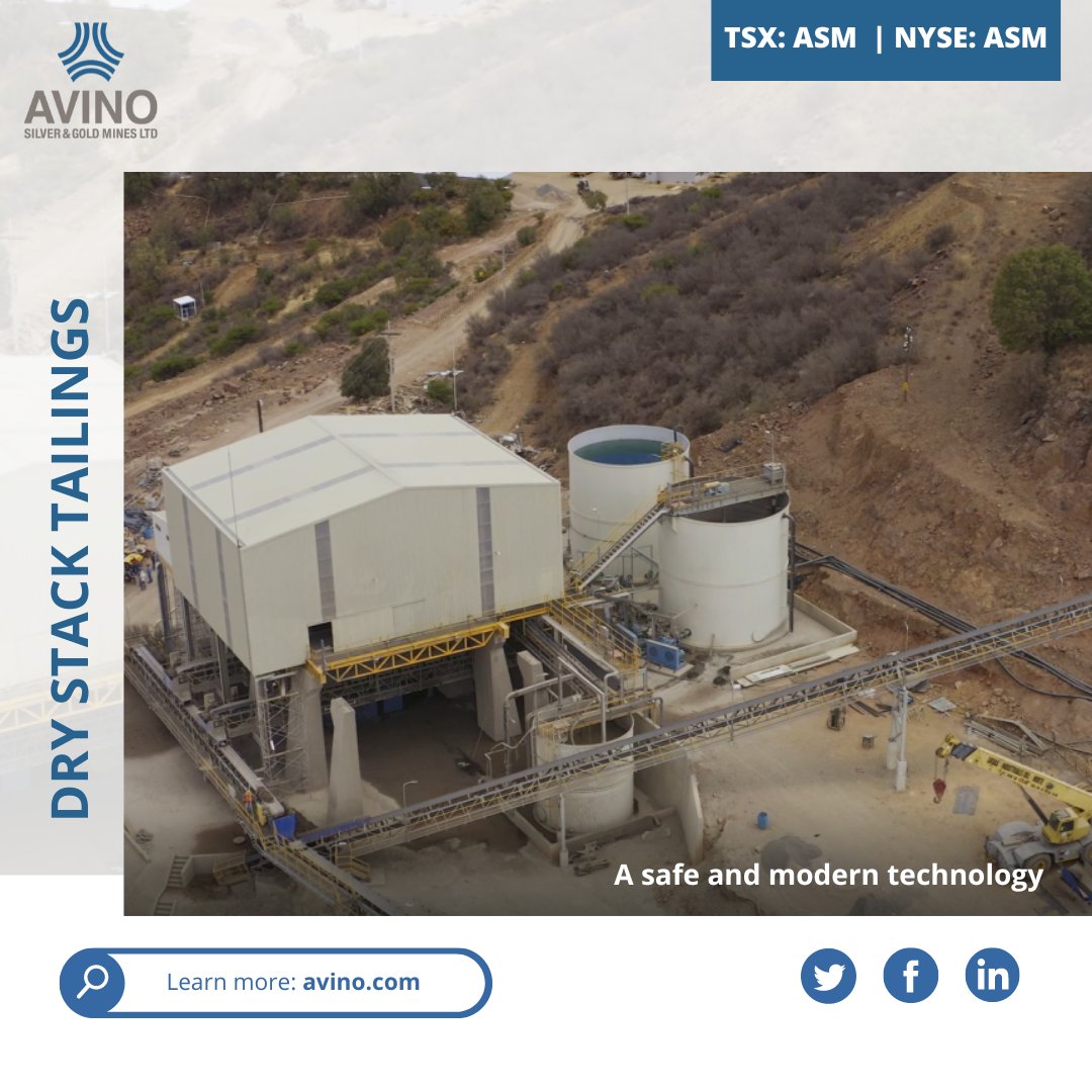 Avino's dry stack tailings facilities are designed and constructed to the highest engineering and best practice standards that meet or exceed regulatory and international requirements.

Learn more: ow.ly/mGQZ50RgPSO

$ASM #Silver #SilverMining #DryStackTailings #DryStack