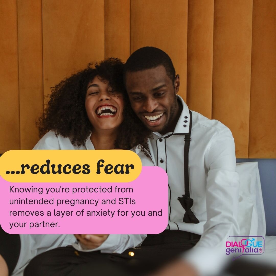 dialogueggh's tweet photo. Safe sex isn't just about protection. It is key to building trust and strengthening connections between partners in a relationship. 

#Sexual_Health
#Safesex
#HealthyRelationships
#dialoguegenitaliaghana
#DGG https://t.co/pqJh5i5hUi