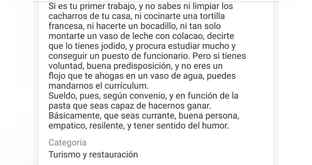 Qué opináis está oferta de trabajo, cuanto menos curiosa...🤔