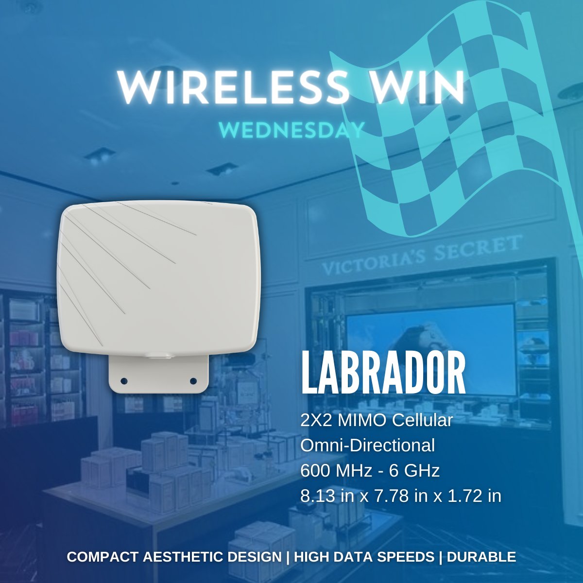 ParsecAntennas's tweet photo. Gear up for #WirelessWinWednesday with Parsec Antennas, as we spotlight the Labrador 5G antenna, chosen for its remarkable performance and cost at Victoria's Secret and other L Brand subsidiaries across the nation!

#ParseAntennas #WirelessWinWednesday #Labrador #5GAntennas https://t.co/IRk4sw0v4h