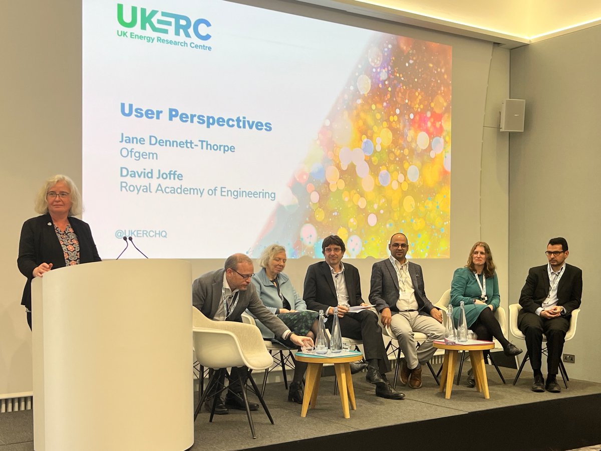 Great to hear about UKERC impacts in a session chaired by Joanne Wade @theADEuk, with cases shared by @MQadrdan, @Imogen_tweets, @agailani90 & Will Blyth, & user perspectives from Jane Dennett-Thorpe @ofgem & @david_joffe #energytransition #ukerc@20