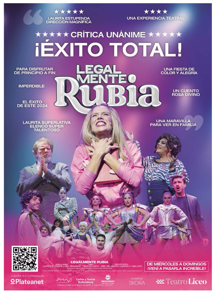 👏“Legalmente Rubia” -el recomendado y brillante espectáculo teatral/musical que alegra la cartelera de Buenos Aires- continúa agregando funciones para satisfacer su demanda! Ahora a la venta dos funciones también el domingo 12 de mayo en horarios especiales a las 17 y 19.30 hs.