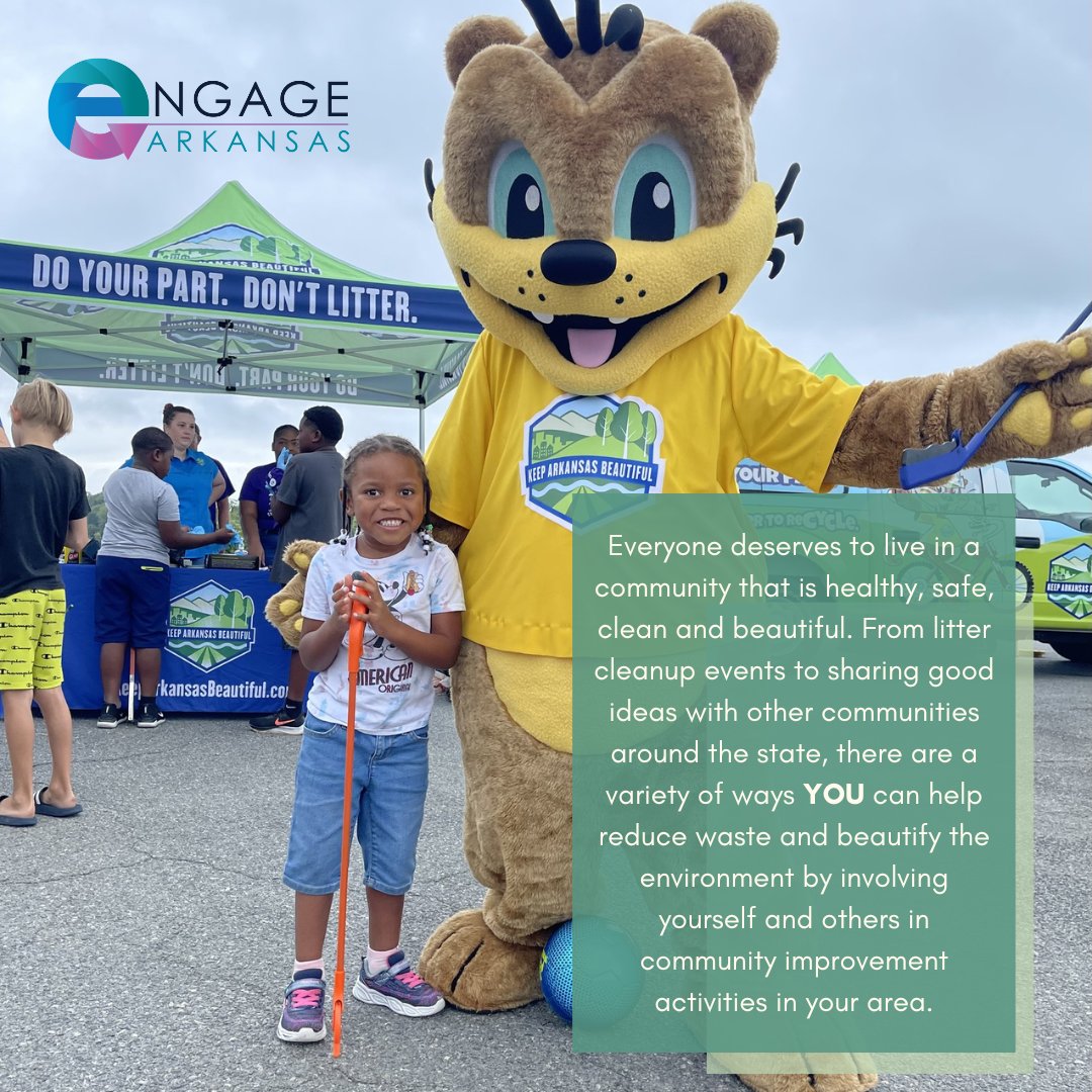 engage_ar's tweet photo. Keep Arkansas Beautiful inspires individuals to improve their communities by educating, preventing litter, and promoting recycling.

These efforts positively impact civic pride, livability, and economic growth – creating communities where people want to work, live, and play. https://t.co/YKXEwxLyeA