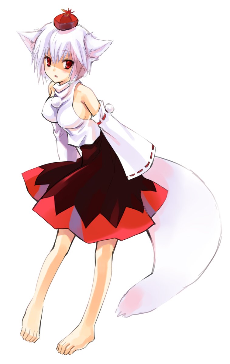 東方「#東方Projet #東方 #博麗霊夢 #霊夢 #犬走椛 #藤原妹紅 すごい昔に」|うおぬまゆうのイラスト