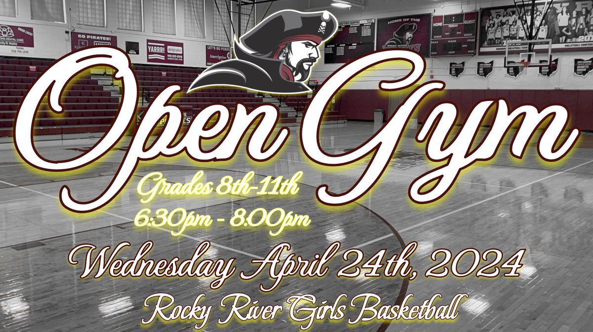 rrhsgirlsbball1's tweet photo. Open Gym tonight in the Main Gym! See.. You... THERE! #RRelentless https://t.co/Y50qFc5Z35
