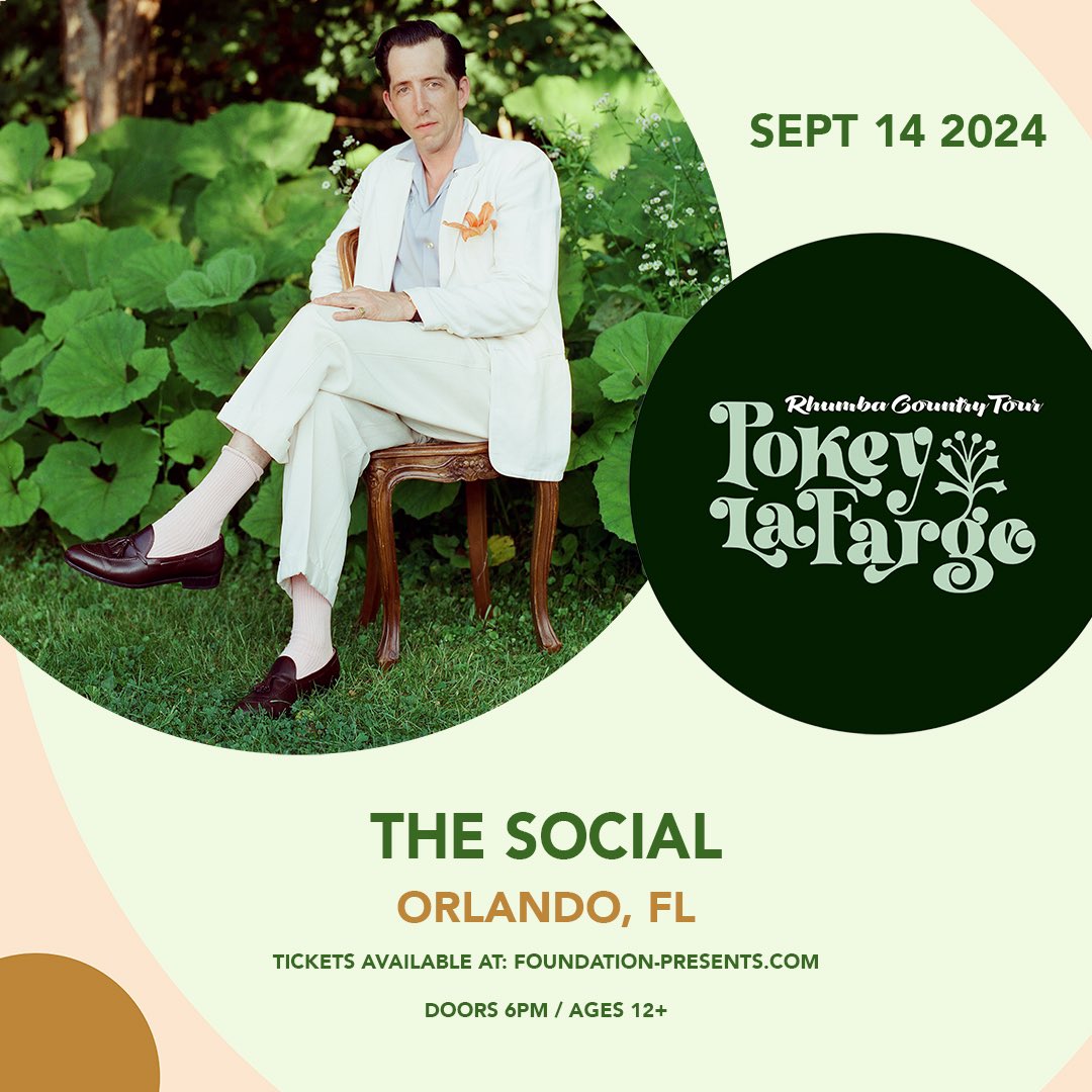 📢JUST ANNOUNCED: @PokeyLaFarge Rhumba Country Tour September 14th! ☀️ Social presale begins tomorrow, 4/25, at 10am - use code: FOUNDATION to get your tickets early!

Public on sale Friday, 4/26, at 10am