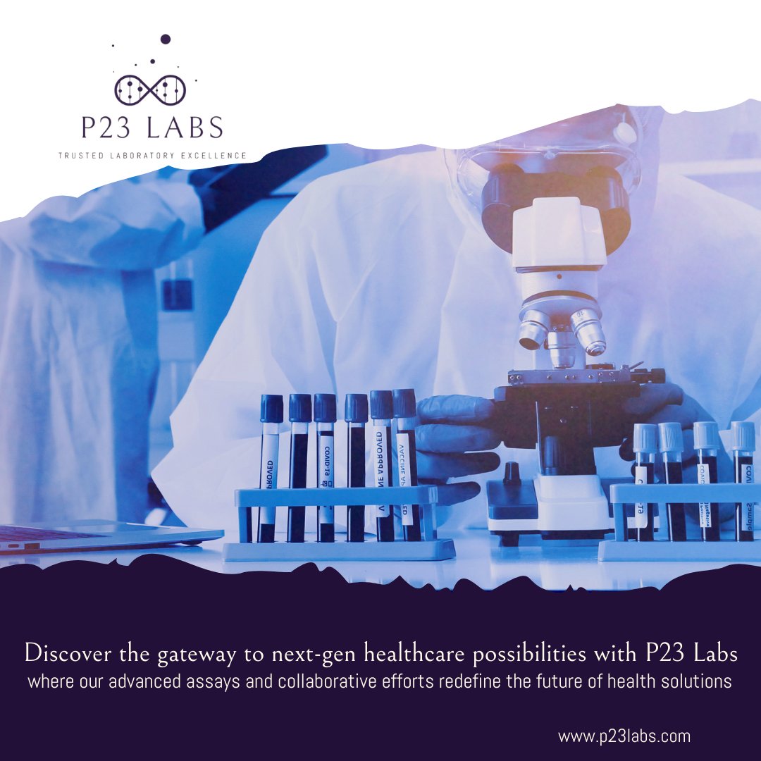 Unlock the potential of next-gen healthcare with P23 Labs. Our sophisticated assays and collaborative approach pave the way to a new era of health solutions. Step forward with us.

#P23Labs #NextGenHealthcare #UnlockPotential