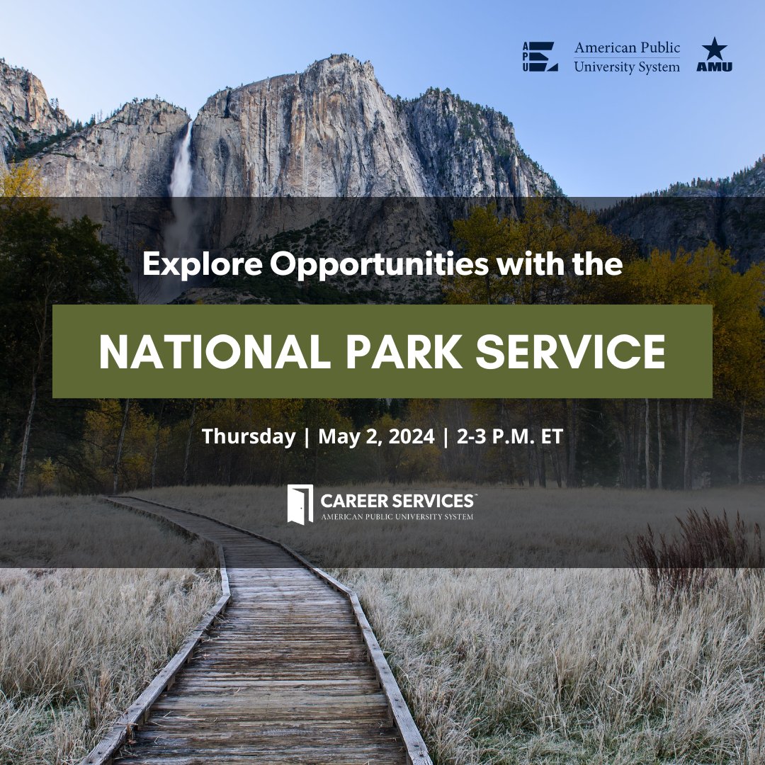 Ever wondered who keeps our National Parks running every day? If you’re interested in working for NPS, join Sara Ryndfleisz with the @NatlParkService to explore opportunities & how to gain a competitive advantage when applying at 425+ NPS managed sites. ow.ly/lZPo50RlwVV