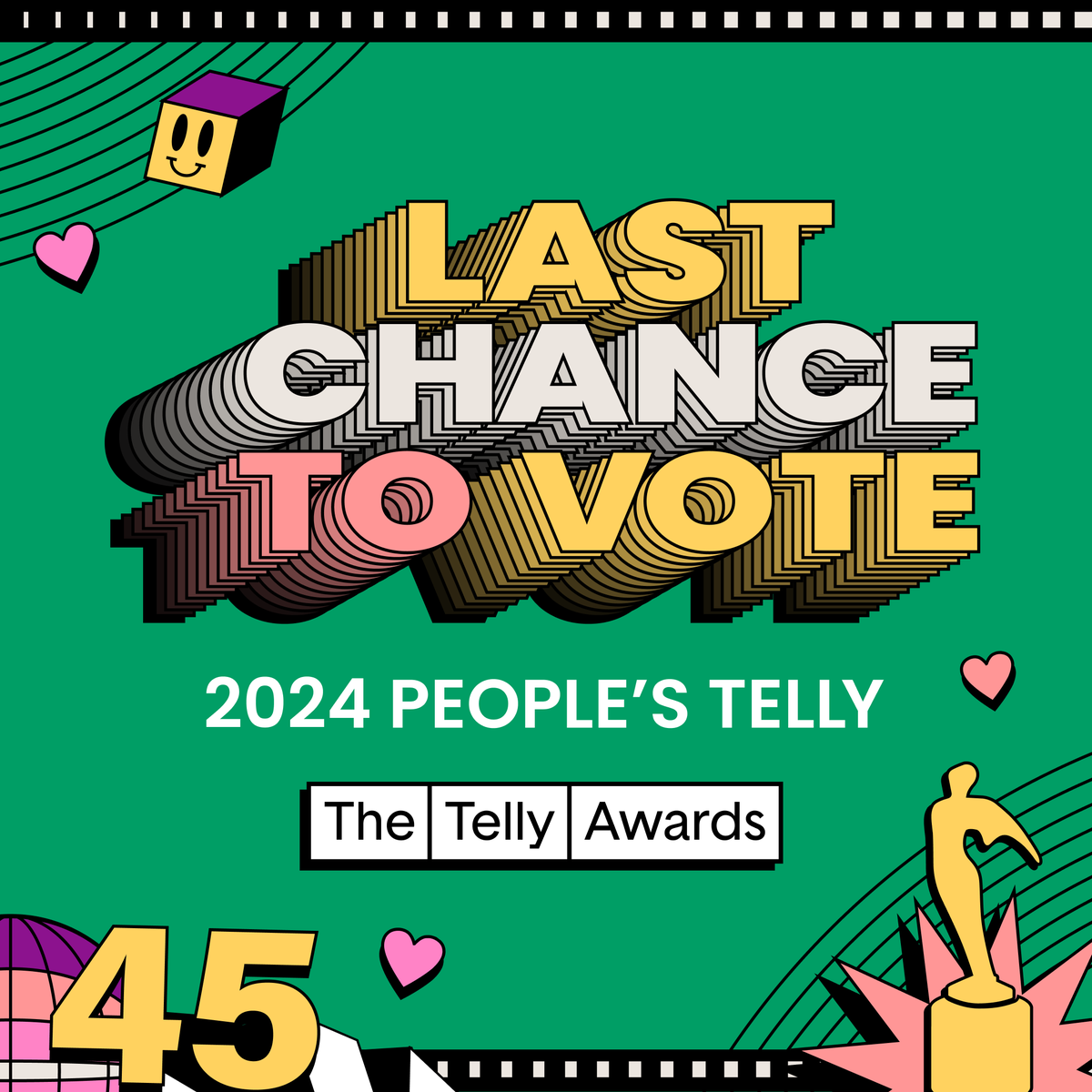 People's Telly is still in full swing, but we're here to remind you there's only 48 hours left to vote for your favorite entries. We're at 13,000+ votes cast, and you should be one of them. Head to ow.ly/xA4P50Rlq6h and cast your vote TODAY!