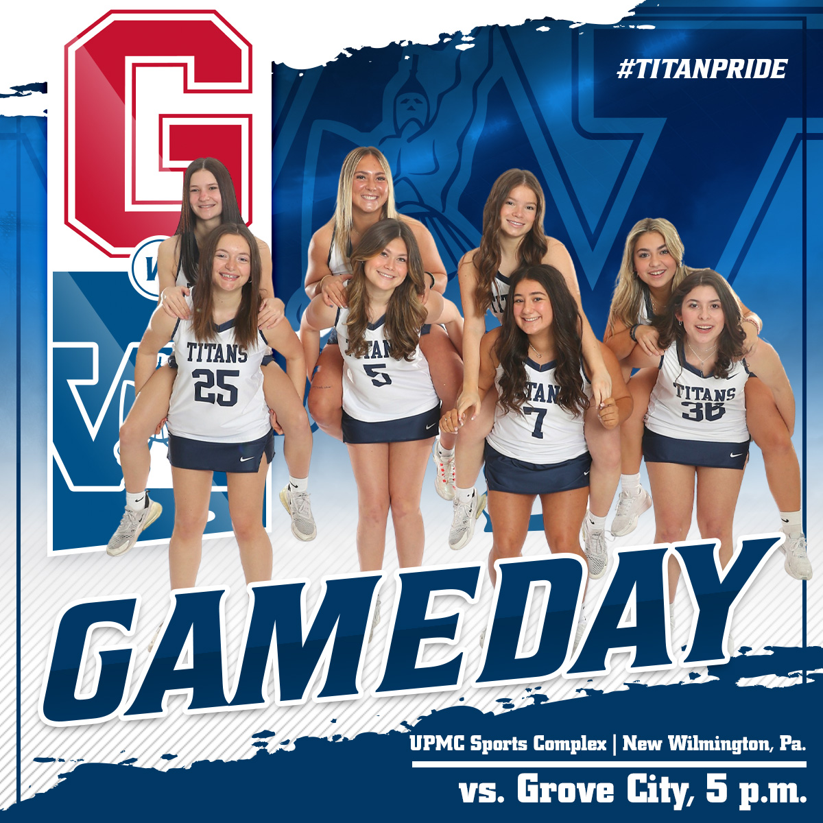 Women's lacrosse host Grove City at the UPMC Sports Complex. Good luck Titans! 🆚Grove City 🕔5 p.m. 📍New Wilmington, Pa. 📺pacdigitalnetwork.com/westminster/?B… #d3wlax #pacwlax #titanpride⚔️