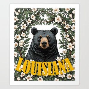 Loving Louisiana Black Bear And Magnolia Flowers #ServingTray #society6 #taiche #louisianaborn #neworleans #louisiana #louisianaraised #louisianan #louisianalife #louisianaartist #louisianagirl #louisianatravel #louisianaproud #louisianalove society6.com/product/loving…
