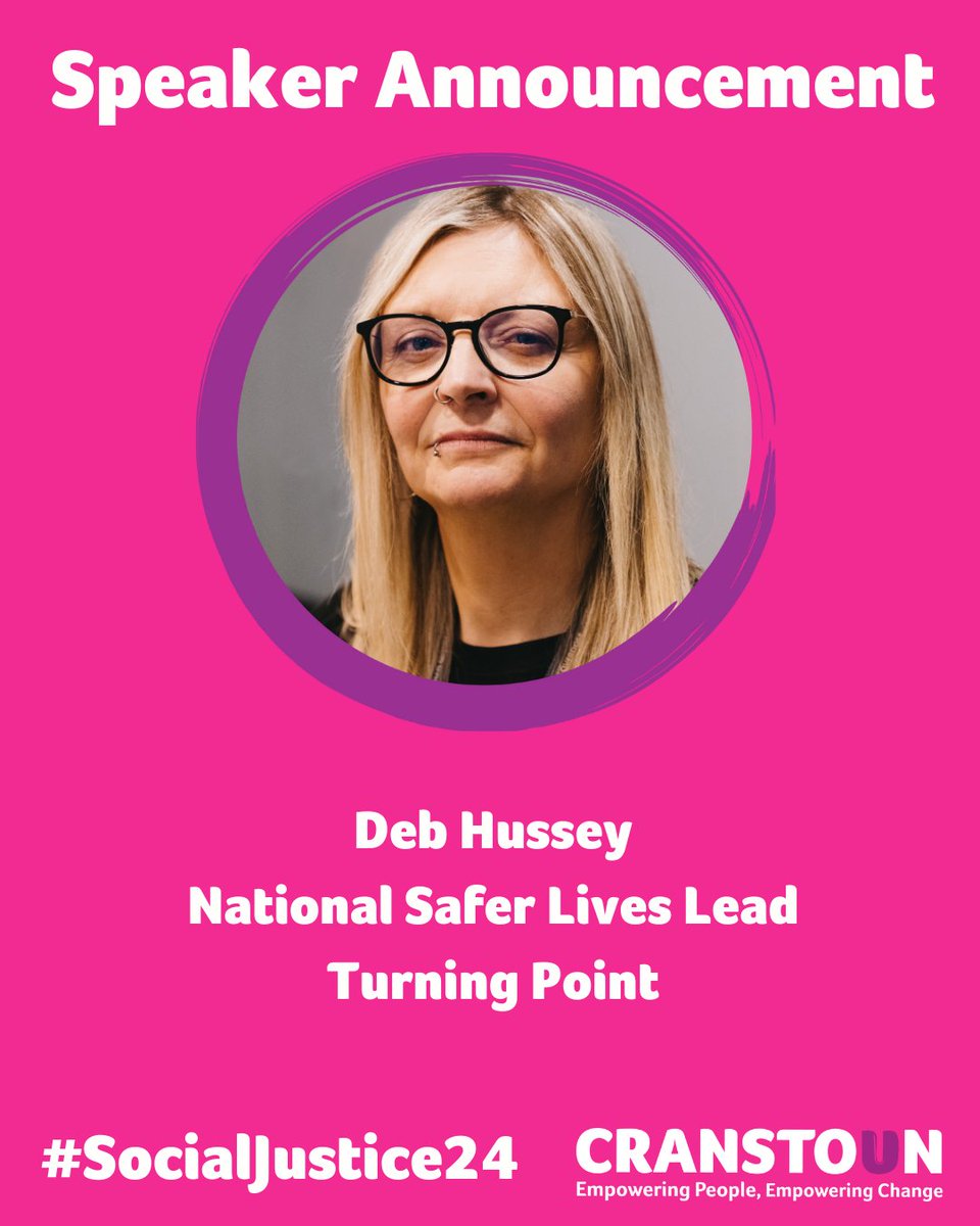 New Social Justice Conference speaker announced! 🙌 @hussey_deb is National Safer Lives Lead @TurningPointUK - Deb has had many Harm Reduction focused roles over the years & is passionate about collaborating with people who use drugs 👏 Tickets here 👇 cranstoun.org/social-justice…