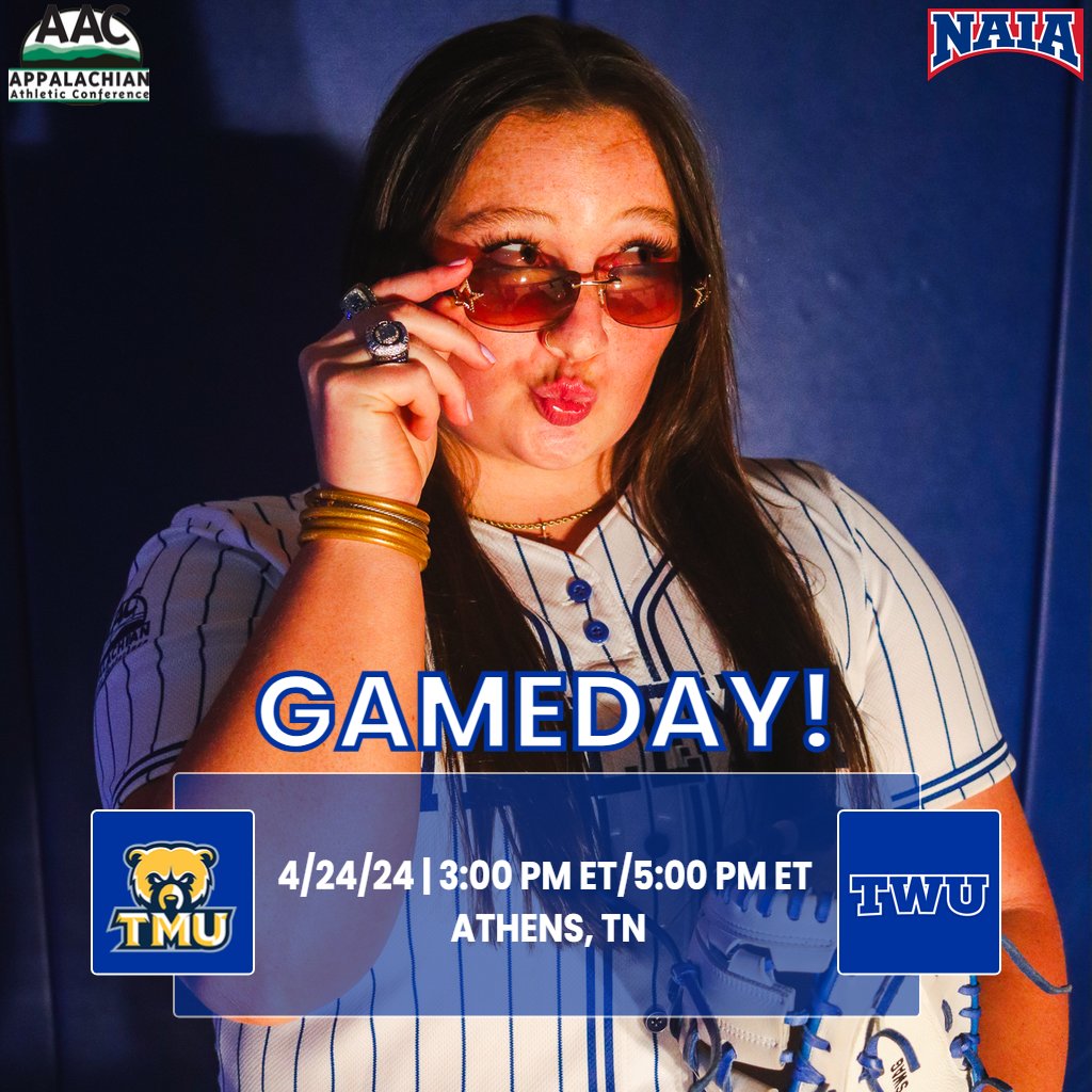 IT'S GAMEDAY! #TWUSoftball plays at home for the final time this season against Truett McConnell University in an @AACsports doubleheader. GAMEDAY info ⤵️: 📍Athens, TN ⏰3:00 PM/5:00 PM 🥎vs. Truett McConnell 📈bit.ly/3qVJKXn 📹bit.ly/45gY3EK @DPASports