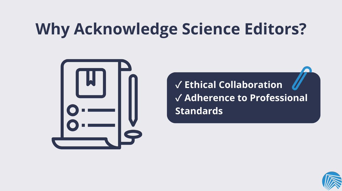 🤔 Ever wonder why it's crucial to acknowledge science editors? It’s about:

Upholding academic integrity 🎓
Meeting professional standards (ICMJE & AMWA) 📚

Let's foster respect and transparency in research! 

#EthicsInScience #AcademicIntegrity