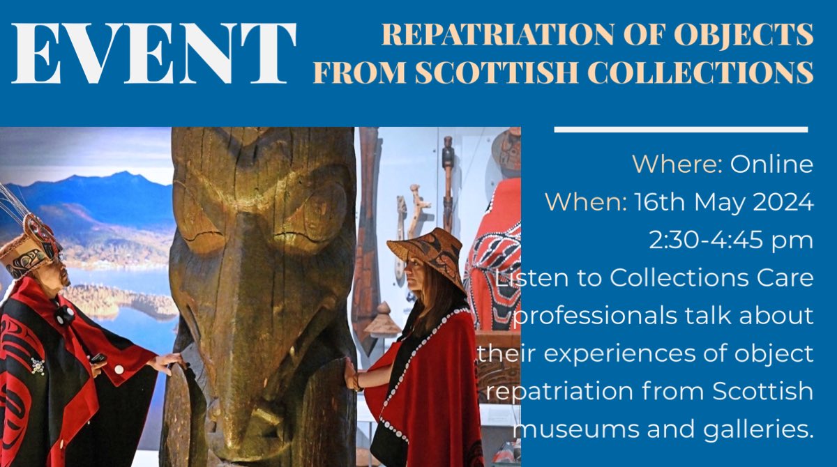 💥NEW EVENT💥 We’ve got first hand experiences of object repatriation from 4 speakers at our upcoming online event. Stay tuned for more information on each of our speakers, in the following weeks. Tickets can be purchased here: bit.ly/44e4N6C @Conservators_UK