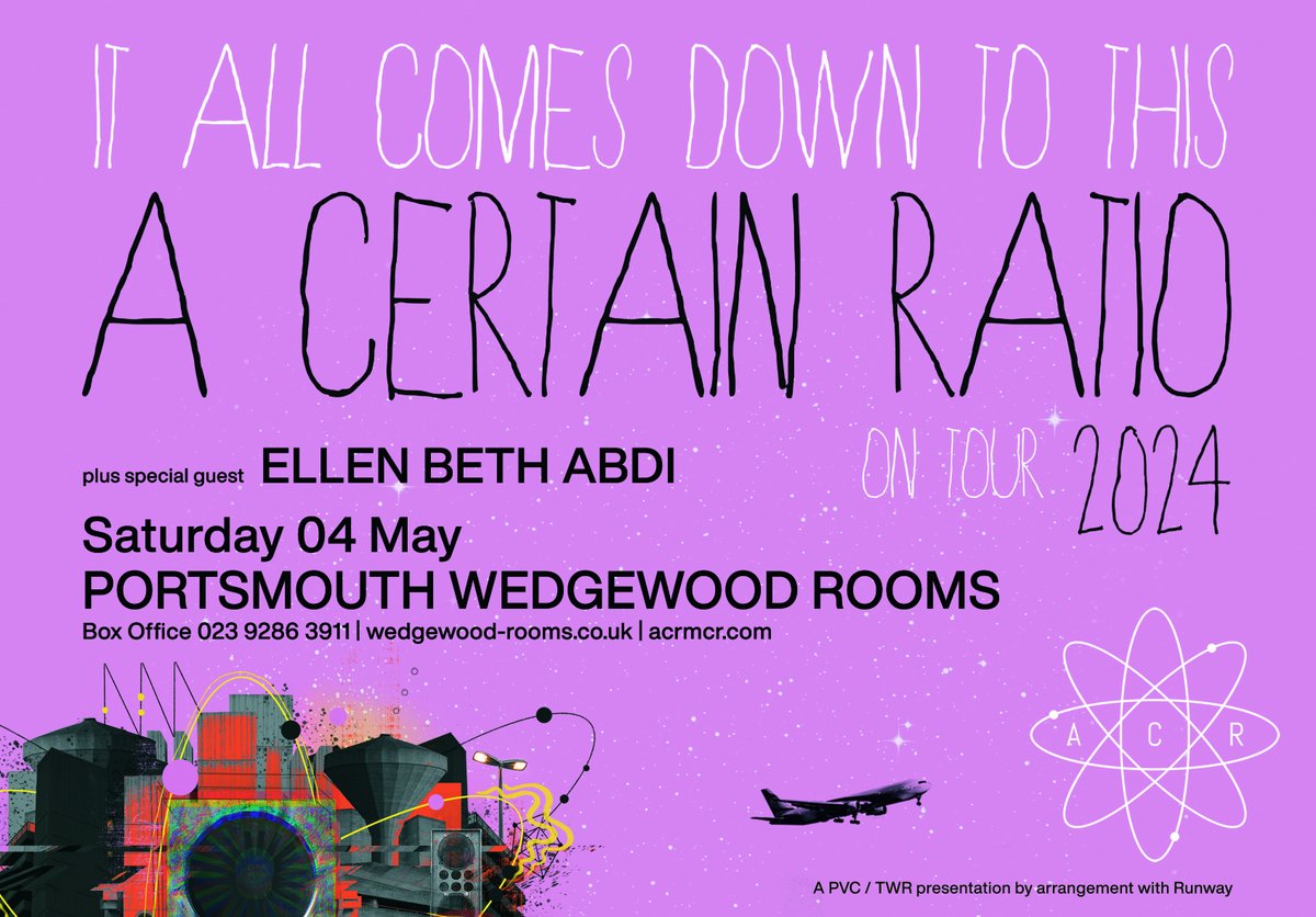 Post-punk band A Certain Ratio (@acrmcr) head to Portsmouth next Saturday as part of their ‘It All Comes Down To This’ tour!😎 The latest album is the purest distillation of their essential sound ever committed to tape Support from music-maker @ellenbethabdi