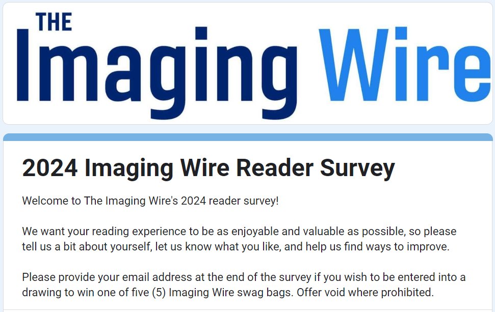 Our reader survey closes in a few days ... act now to let us know what you think about @TheImagingWire, and enter to win one of five Imaging Wire swag bags!
Get started at buff.ly/3QdIacT

#radiology #medicalimaging