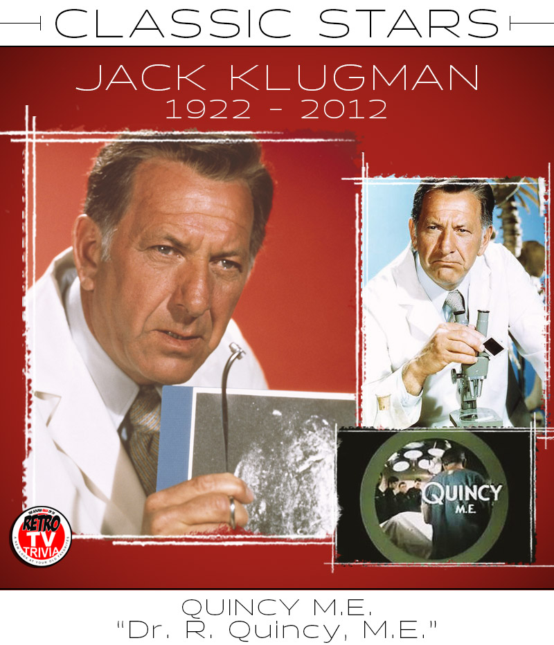 Remembering the great #JackKlugman on his #birthday! #quincey #theoddcouple #thedaysofwineandroses #classictv #classicfilms #actor #BOTD
