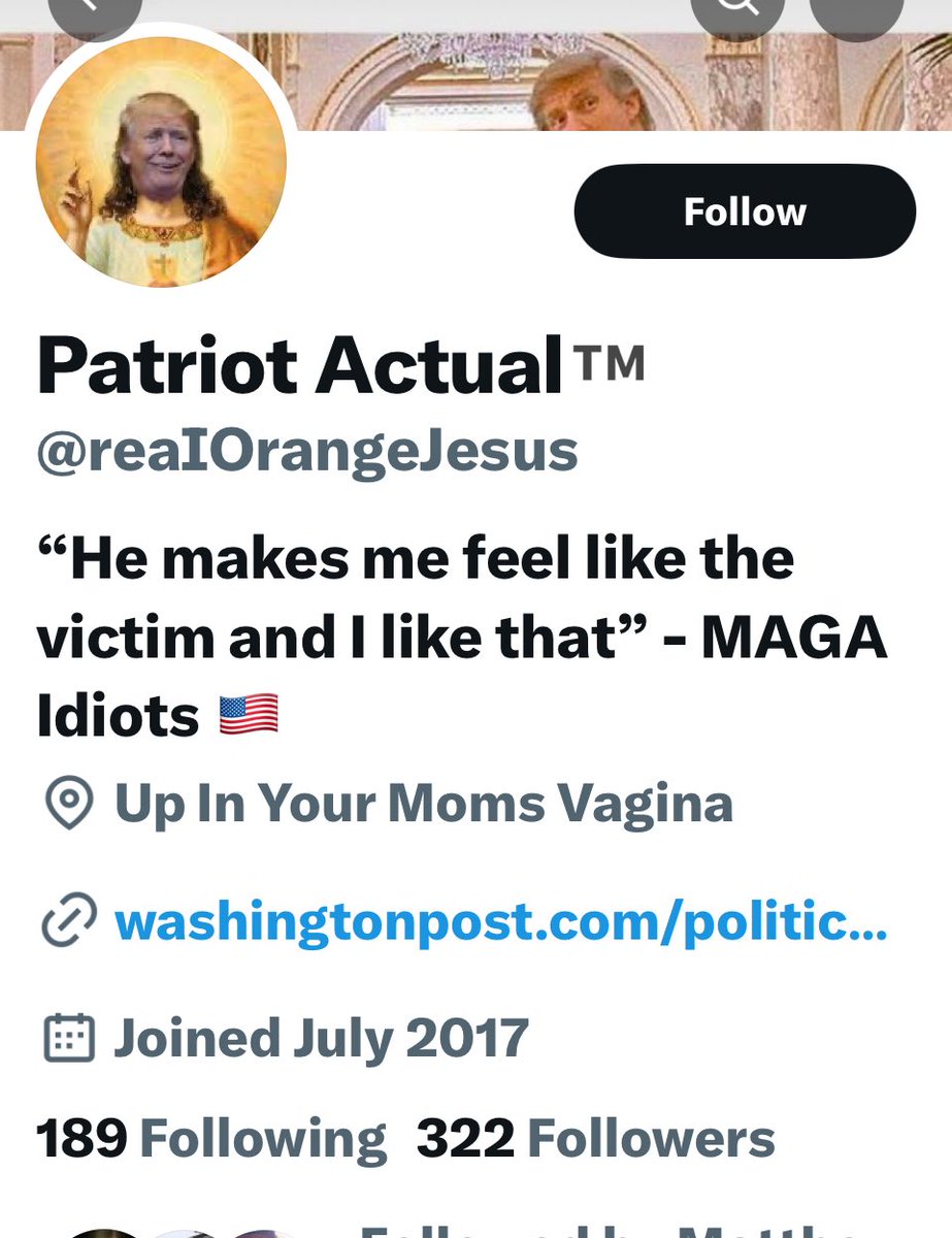 What a leftist profile looks like 👇🏼 ALWAYS vile!