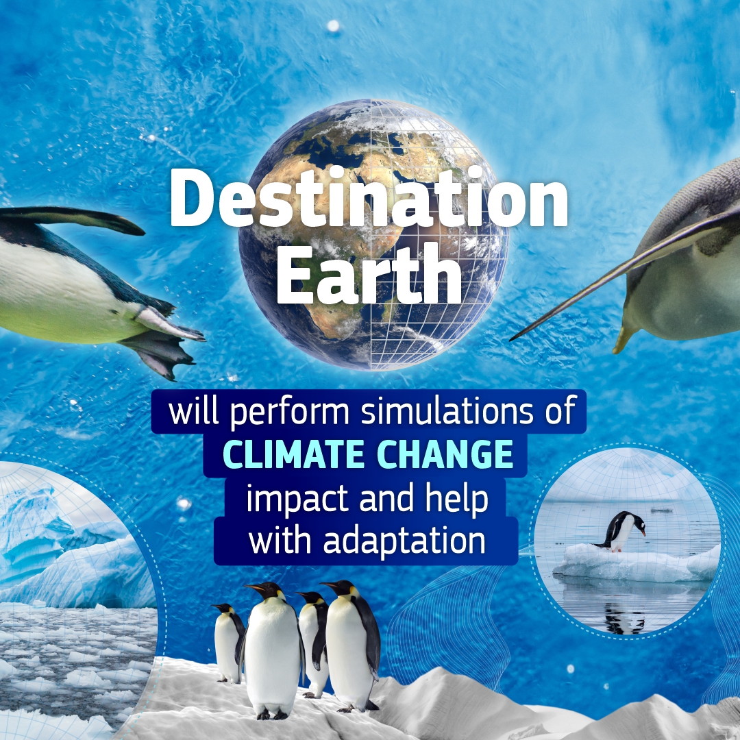DigitalEU's tweet photo. There is something that technology can't replace, but can protect.

🌍 Destination Earth, a digital twin of our planet, will help protect biodiversity and threatened species by monitoring, simulating and predicting the effects of #ClimateChange.

#DestinE #WorldPenguinDay 🐧