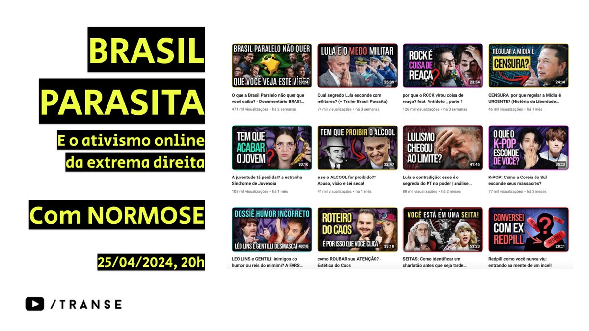 Amanhã teremos papo e parceria com @Normose_ no canal. Colem junto!