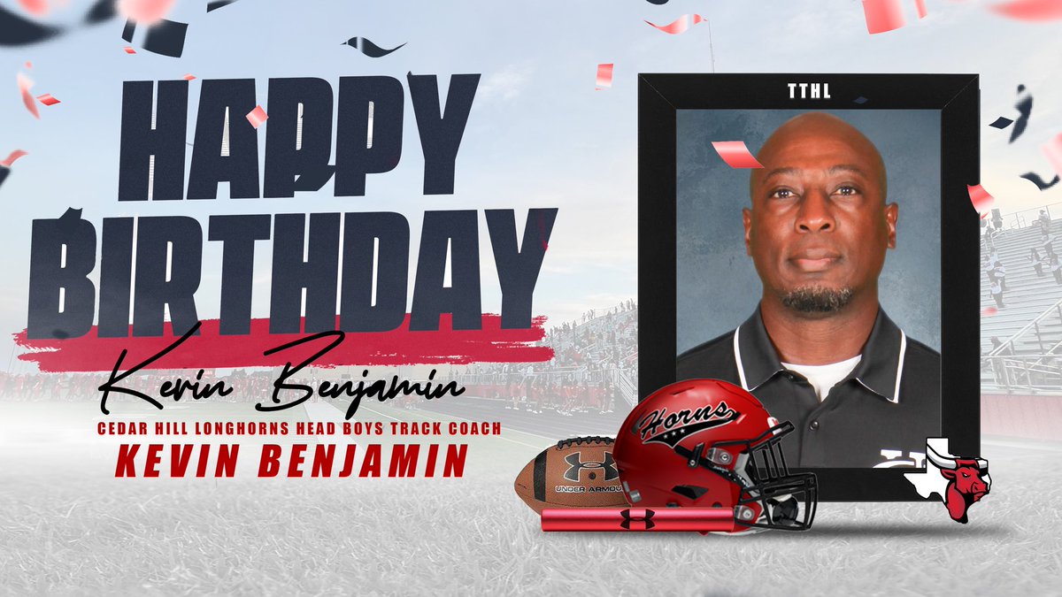 Cedar Hill Longhorns (@chlonghorns) on Twitter photo Happy birthday to <a href="/LonghornSpeed/">TTHL</a> & <a href="/Catch_6/">Kevin Benjamin</a> Coach Benjamin! <a href="/TheHillTTHLFB/">Cedar Hill FBTTHL</a> <a href="/RecruitTheHill1/">Recruit The Hill</a> Happy birthday to <a href="/LonghornSpeed/">TTHL</a> & <a href="/Catch_6/">Kevin Benjamin</a> Coach Benjamin! <a href="/TheHillTTHLFB/">Cedar Hill FBTTHL</a> <a href="/RecruitTheHill1/">Recruit The Hill</a>