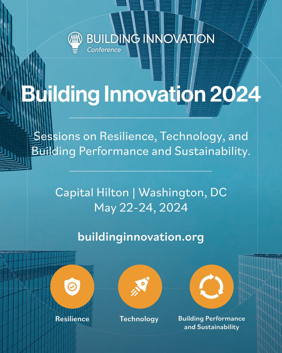 The Building Innovation 2024 agenda is available! View our tracks on Resilience, Technology, and Building Performance & Sustainability: nibs.org/news/national-… #BI2024 #buildingsciences