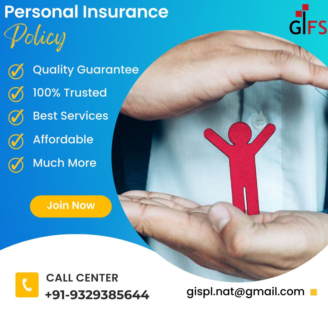 This policy is designed to cover loss of life, disabilities, and income due to accident. Accidental Death is covered in your base policy
,
.
Provides you all types of insurance financial.
Website – gifsmp.in
Google Maps- maps.app.goo.gl/WbNdasLTAfV5eh…
#personalinsurance