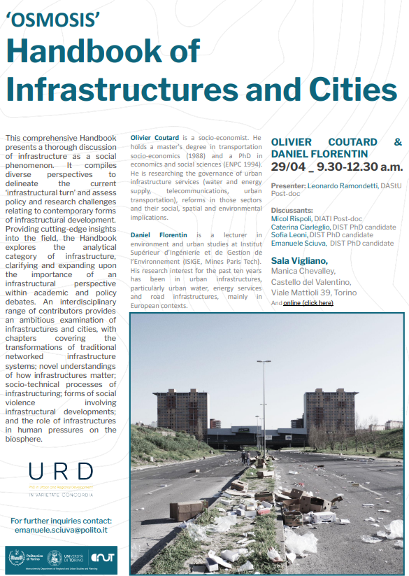 #AppuntamentiPoliTO

📅29 April 2024 at 9,30 am

Handbook on Infrastuctures and Cities

ℹ️polito.it/ateneo/comunic…
