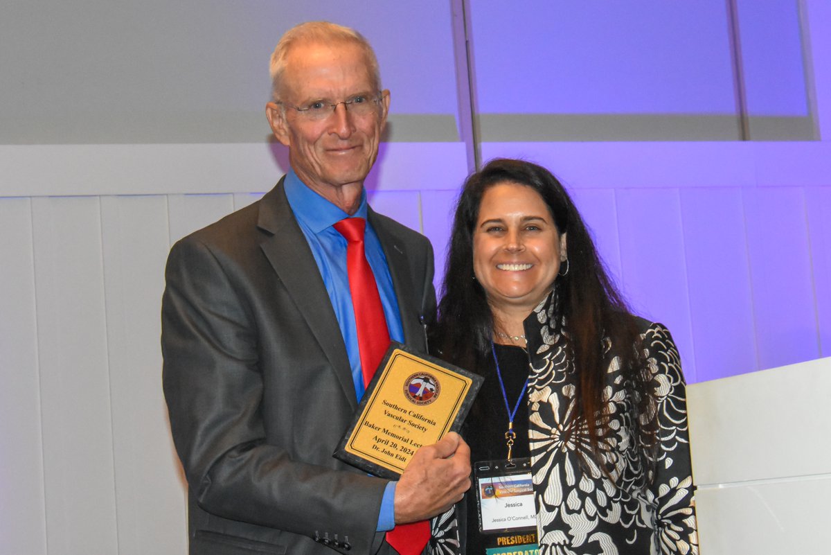 Incredible presentation "Some Patients Leave a Scar on You" from Dr. John Eidt from Baylor Scott and White. Shown here with SCVSS President Dr. Jessica O'Connell @UCLAVascular