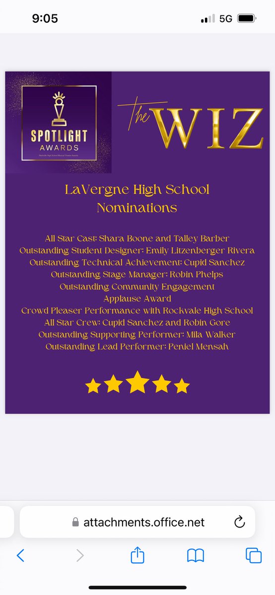 Excited about LHS Theatre Spotlight nominations. Can't wait to perform on the TPAC stage with the Rockvale Rockets. #lhsinthenews
<a href="/LHSintheNews/">LaVergne High School</a> #rockvaletheatre