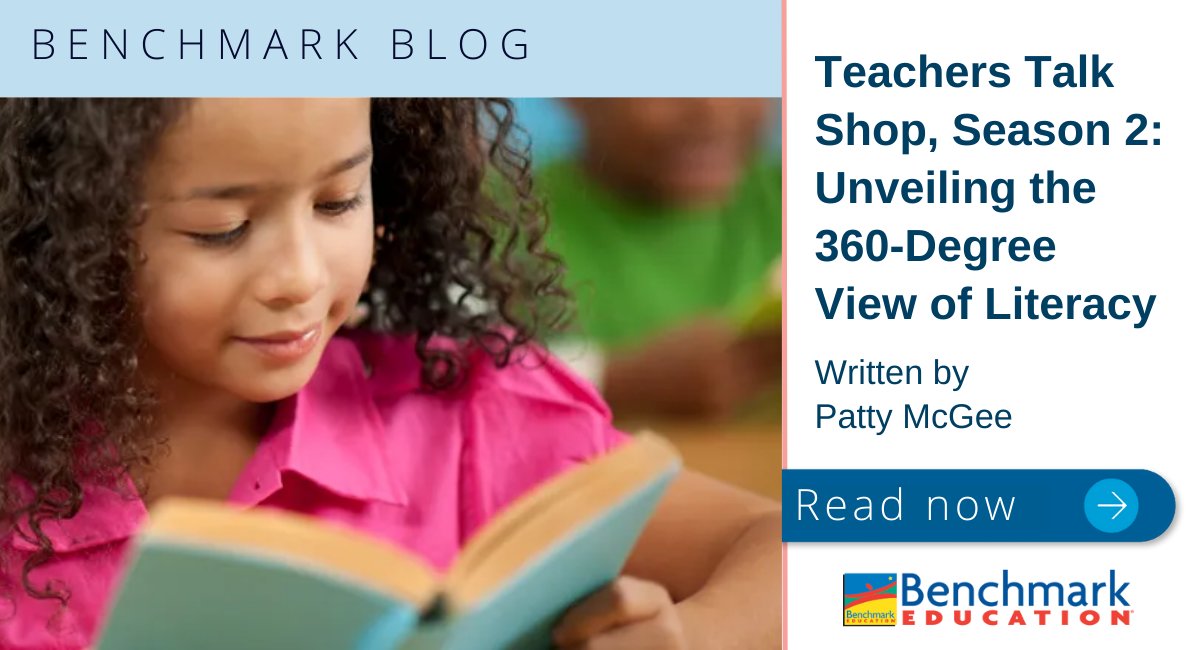In this #BenchmarkBlog, our #TeachersTalkShop host Patty McGee shares how Season 2 season of the podcast is a literacy exploration of all angles: A 360° View of Literacy. @pmgmcgee Dive headfirst into the world of reading→ hubs.ly/Q02tdD6J0