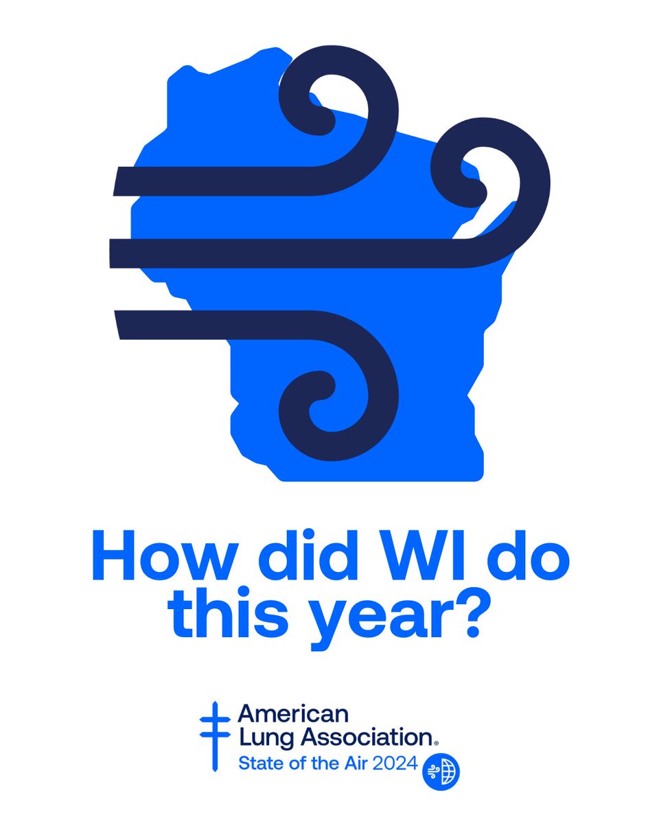 Shocking but true: Nearly 4 in 10 people in the U.S. live in places with unhealthy levels of air pollution. How did Wisconsin do this year? Read our 2024 State of the Air report at Lung.org/sota #StateOfTheAir