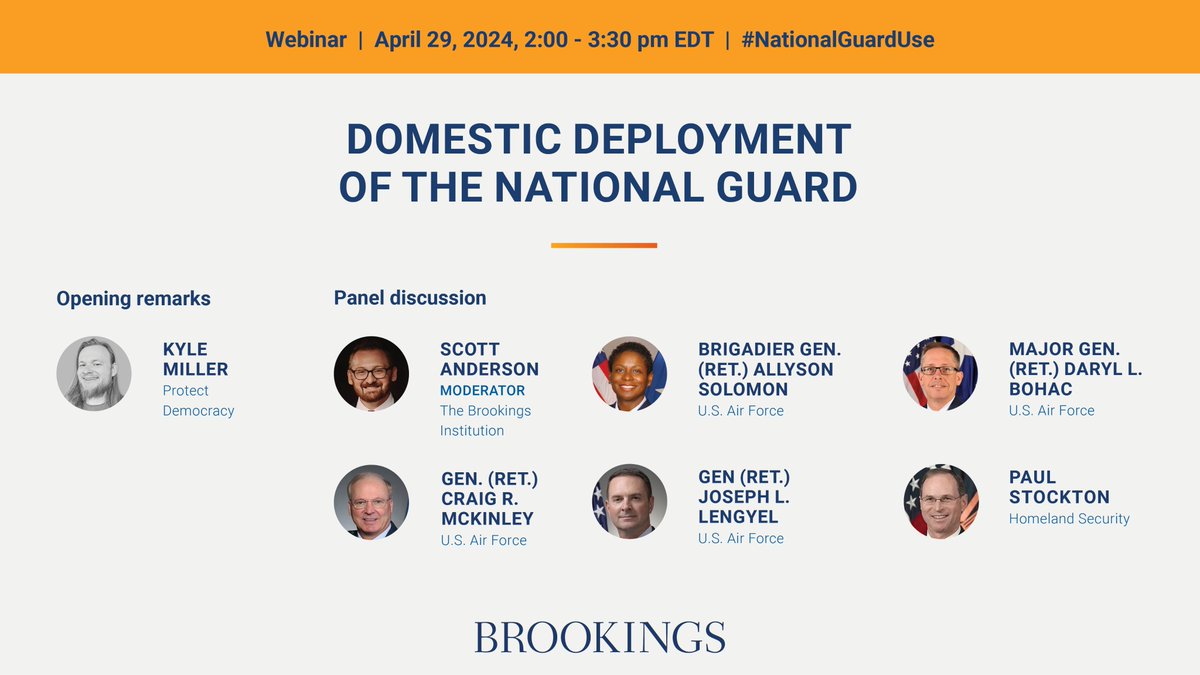 From guarding the border to patrolling the NYC subway, state or privately funded deployments of the National Guard risk politicizing our national security. Join us for a discussion on the issue with former senior military and defense officials! RSVP here: brookings.edu/events/domesti…