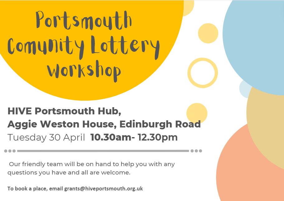 We’ll soon be awarding Portsmouth Community Lottery grants of up to £1,000. If you’re looking for a few pointers, or seeking support with specific questions, come along to our workshop next Tuesday. Details below ⬇️ Book your space by emailing grants@hiveportsmouth.org.uk