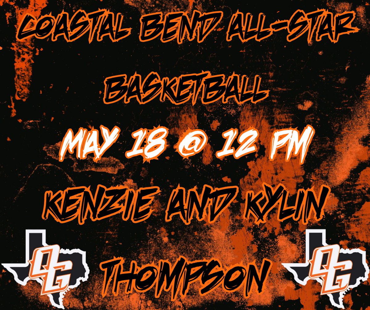 Kenzie and Kylin Thompson have been selected to be in the Coastal Bend All-Star Basketball Game! Way to go Ladies!