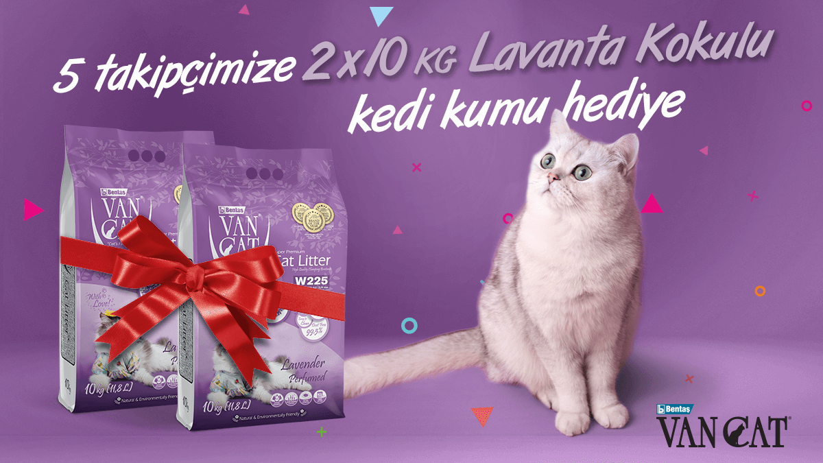 🎁 VanCat Nisan Çekilişi! 🎁 Çekilişimize katılmak için: 🐾 @VanCatTurkiye Sayfamızı takip et, 🐾 Bu gönderiyi beğen ve repostla, 🐾 Bir arkadaşını yoruma etiketle! 5 takipçimize 2x10KG VanCat Lavanta Kokulu #KediKumu #Hediye! 😻 🛎 Çekiliş sonuçları 3 Mayıs!