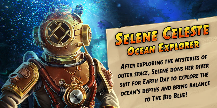 Selene Celeste is here in her brand new Ocean Explorer outfit! 🏃‍♀🌊🌎 Join the run! 🎉🎊 #templerun #earthday