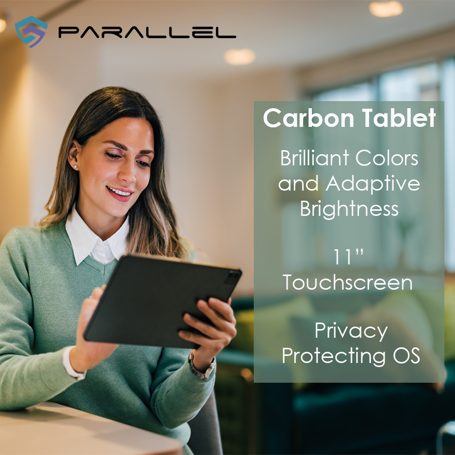 The Carbon Tablet - where privacy meets high tech! 🚀👨‍💻⚡ * Unique speaker dock that keeps it charged 24/7 * Textured with a unique nano-ceramic coating, making it easy to grip * GrapheneOS for privacy and security Learn more: parallelprivacy.com/product/carbon…