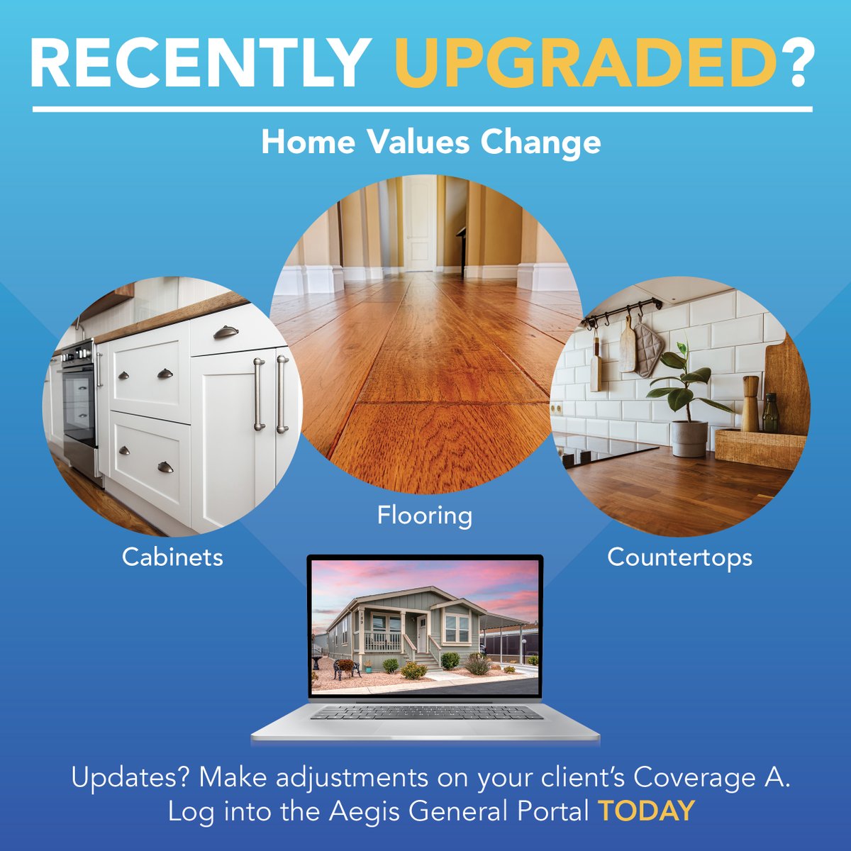 Things change. That is why Aegis General allows you to reflect and change an insured's home quality grade when placing a risk with us. Be sure to check out this helpful feature the next time you are in the Aegis General portal! #AegisNation #HomeQualityUpgrades