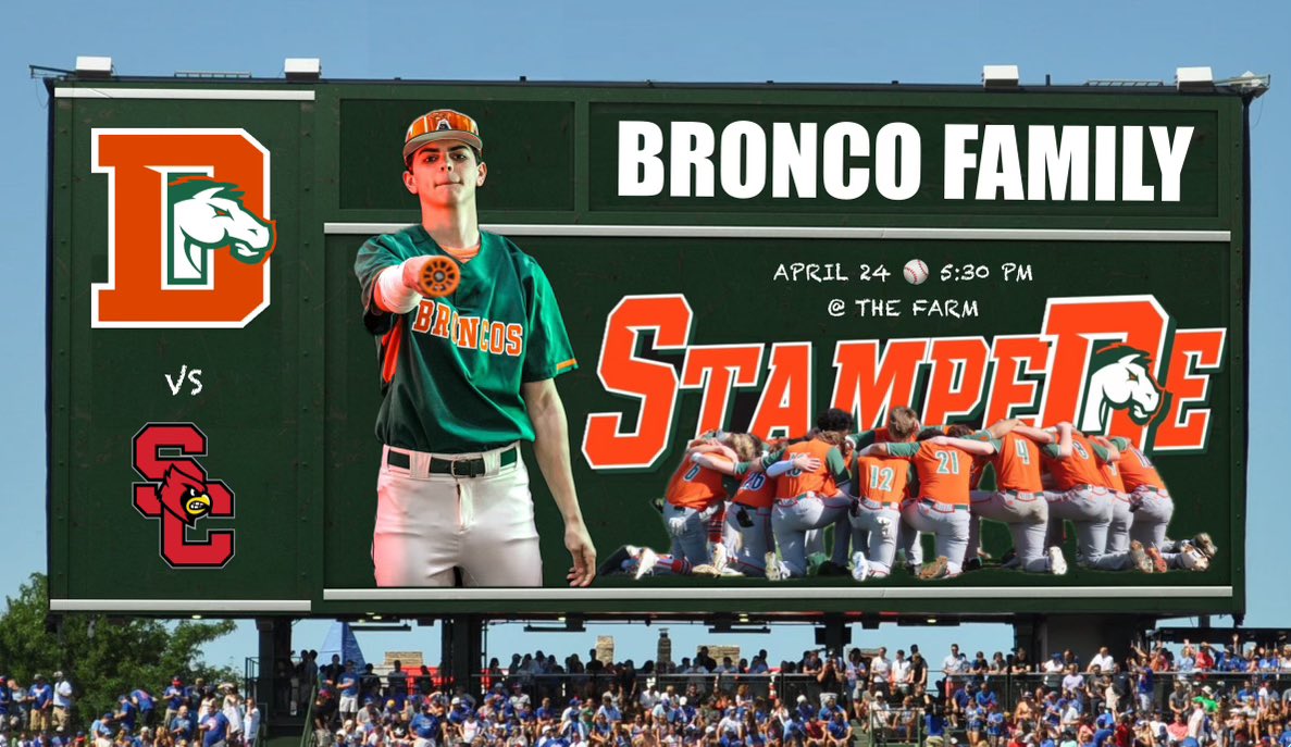 It’s GAMEDAY for the Broncos!! #13 Douglass plays game 2 vs Scott Co at 5:30pm at The Farm. 🆚 Scott County 🏟️ The Farm ⏰ 5:30pm 💻 web.gc.com/teams/tZtPFOJu… (Live Video & Stats) #Stampede ⚾️🟢🟠🐎