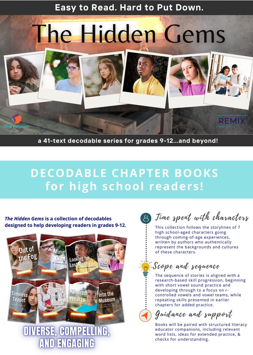 We are thrilled to debut the first ever decodable chapter book series for high school readers... and beyond!! shop.storyshares.org/products/high-… #literacyforall #literacyleader #decodables #decodablechapterbooks #strivingreaders #readingintervention #scienceofreading