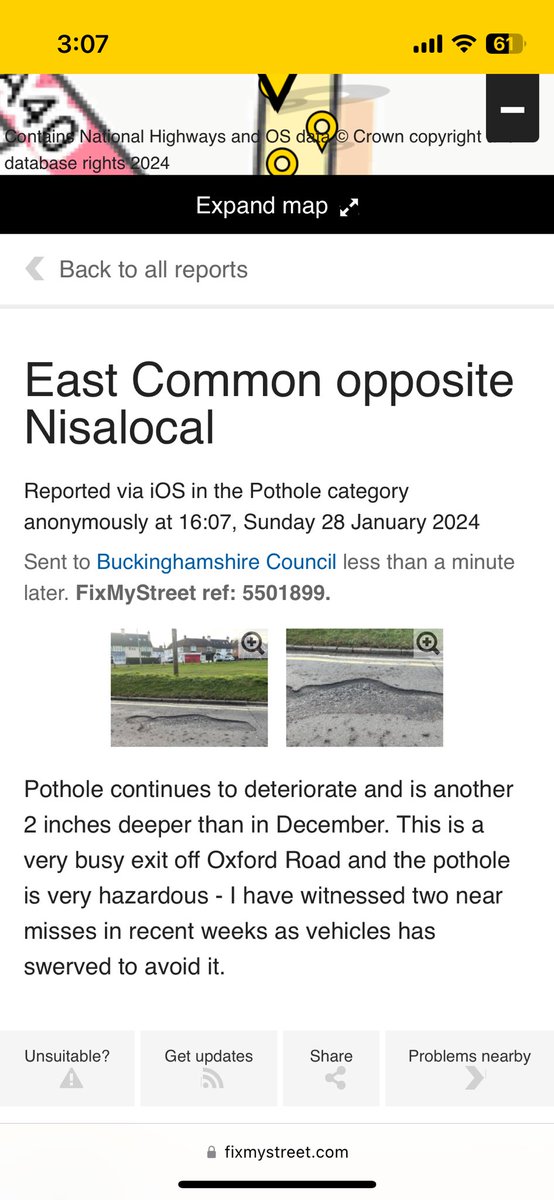 ToWhomItMaySL9's tweet photo. @MATatBucks Update: this HUGE pothole was finally repaired last week, after months &amp; within hours residents &amp; GX councilors reported it broke up again. See pics. Note I make no mention of politics or use combative language, but surely something is wrong here?! @BucksCouncil @Bucks_Highways https://t.co/Zw91cZVpxo