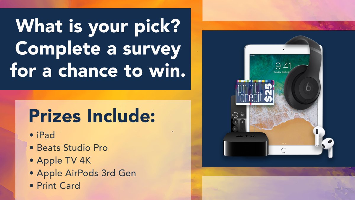 LAST CALL: 5 minutes of your time could get you a FREE iPad! Take the Campus Computing Sites survey by April 26 and be entered to win one of the prizes listed below! Find the survey here: myumi.ch/egzJV