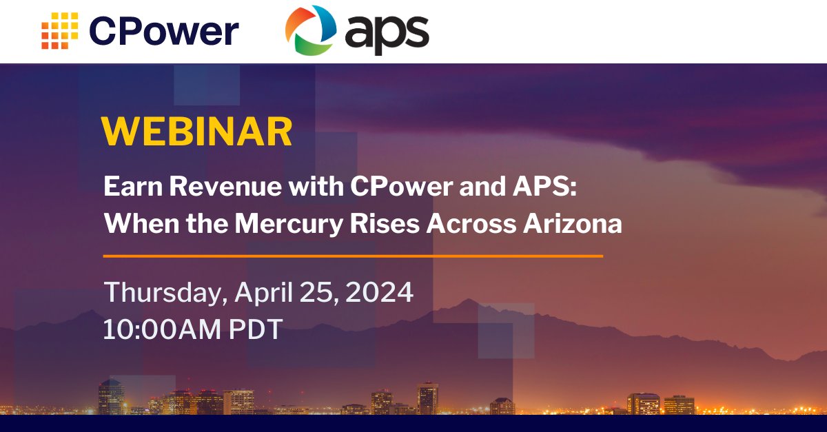 🌡️ When temperatures soar, APS maintains a reliable, affordable supply of energy via DR. Join our webinar on 4/25 at 10 AM PDT and discover how Arizona businesses earn rewards from implementing voluntary #energyconservation measures. Register here: ow.ly/GuAk50RiFfY