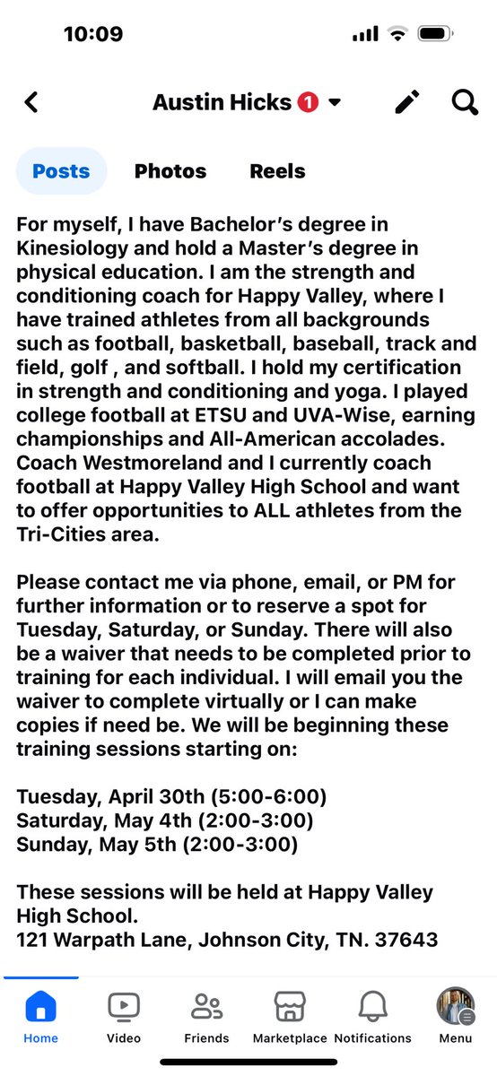 931_CoachB's tweet photo. Hey everyone in gray tn - Johnson city -Elizabethan area hit my dm for my email and waiver !!! And follow coach hicks on Facebook also ! https://t.co/v6iXOwgZtb