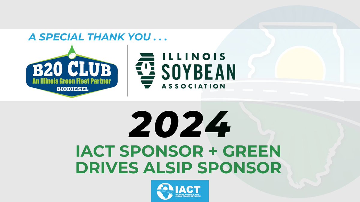 Thank you to @B20Club for being a 2024 annual / Green Drives Alsip sponsor! B20 Club is a collaboration between @ILSoybean & @LungAssociation & recognizes IL-based orgs that commit to biodiesel blends of +20% for their fleets. Thanks, B20 Club! ilsoy.org/b20-club/ #B20Club